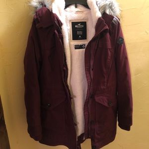 Burgundy Cozy Parka from Hollister